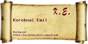 Koroknai Emil névjegykártya