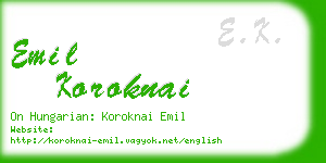 emil koroknai business card